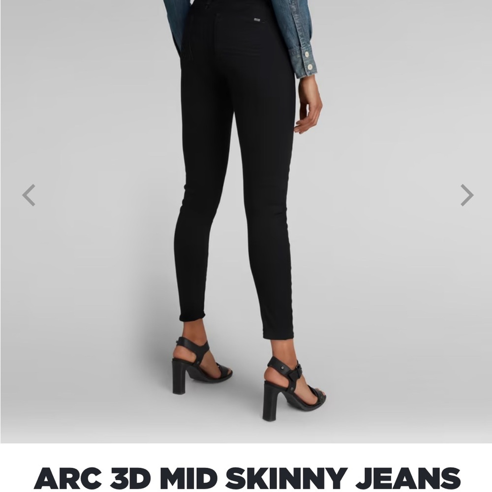 G-Star Raw Arc 3D Mid-Rise Skinny Jean in Black - Picture 2 of 10